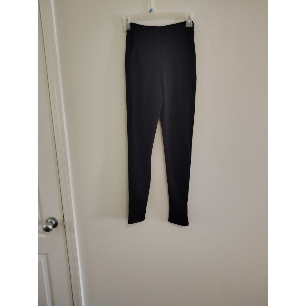 PrettyLittleThing‎ Womens Black Crepe High Waisted Side Zip Leggings NWT